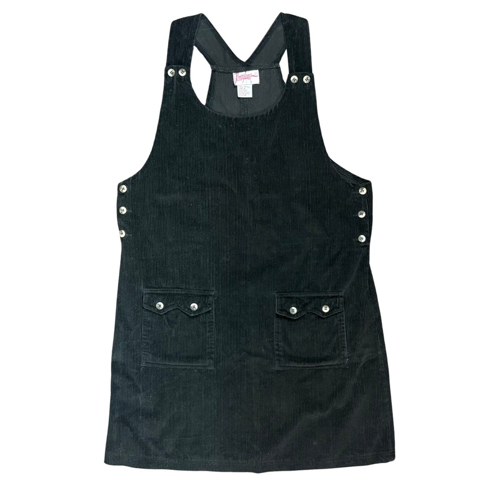 Pennylane 100% Cotton Women's Overall Dress Size Medium Black Corduroy Romper￼